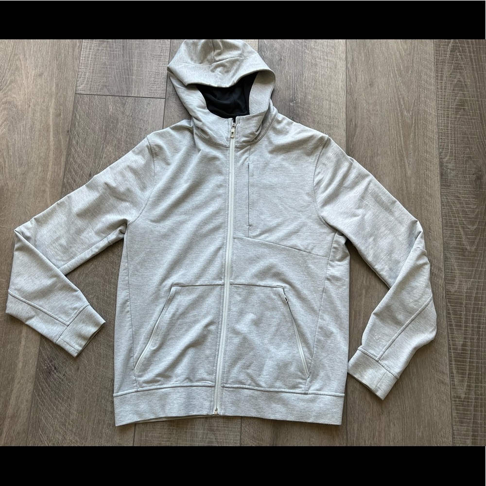 Lululemon City Sweat Zip Hoodie in Heathered Ultra Light Grey Size Large